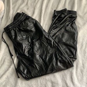 Plus Size Faux Leather Joggers!